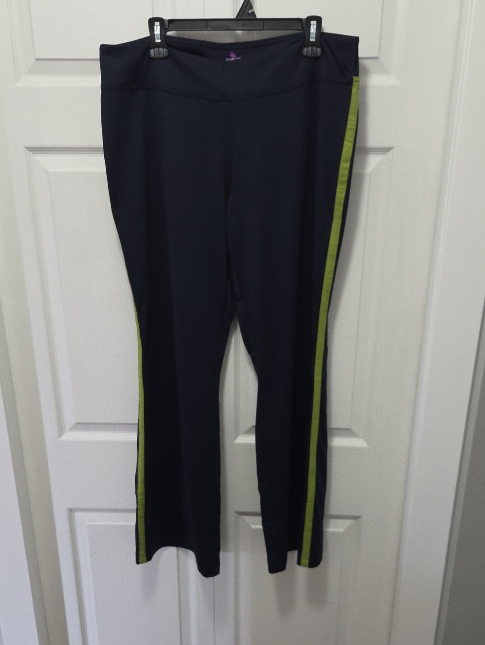 Weekenders XL Black Track Pants with Lime Side Stripe